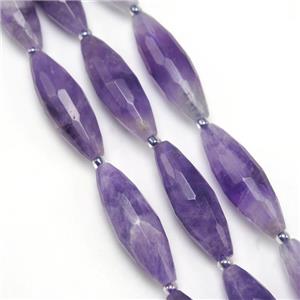 purple Amethyst Beads, faceted rice, approx 10-30mm