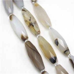 Heihua montana Agate Beads, faceted rice, approx 10-30mm