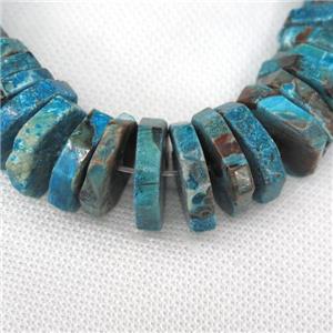 blue Ocean Jasper Beads, faceted heishi, approx 20mm dia