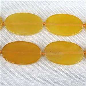 yellow Agate Beads, oval, dye, approx 30-50mm