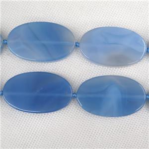 blue Agate Beads, oval, dye, approx 30-50mm
