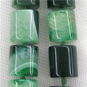 green Druzy Agate column beads, approx 20-21mm