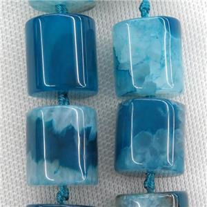 blue Druzy Agate column beads, approx 20-21mm