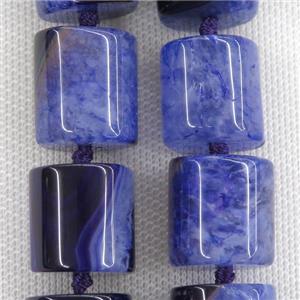purple Druzy Agate column beads, approx 20-21mm