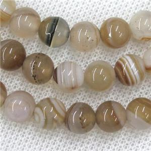 round coffee stripe agate beads, approx 8mm dia