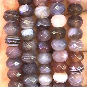Botswana Agate Beads, faceted rondelle, approx 5x8mm