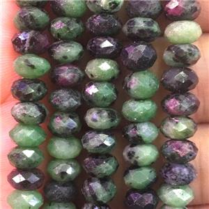Ruby Zoisite Beads, faceted rondelle, approx 5x8mm