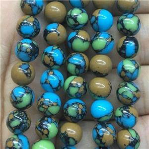 round turq Resin Beads, approx 4mm dia