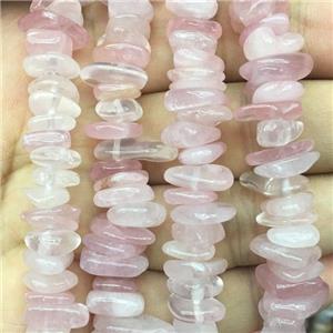 Rose Quartz Chip Beads, approx 10-14mm, 3-5mm thickness