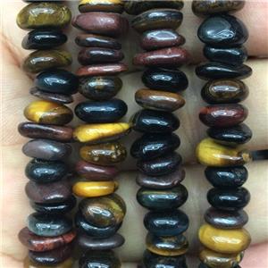 Tiger eye stone beads chips, mix color, approx 10-14mm, 3-5mm thickness