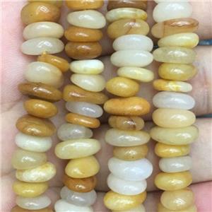 yellow Jade chip beads, approx 10-14mm, 3-5mm thickness