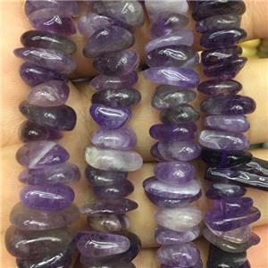 purple Amethyst chip beads, approx 10-14mm, 3-5mm thickness