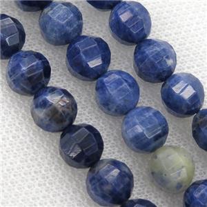blue Sodalite Beads, faceted round, approx 9-10mm