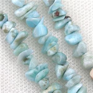 blue Larimar chip beads, A-grade, approx 6-10mm