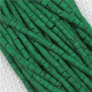 tiny synthetic turquoise tube beads, green, approx 2mm dia
