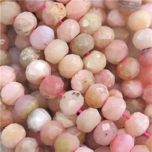 Pink Opal Beads, faceted rondelle, approx 5mm
