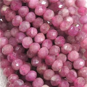 natural Tourmaline Beads, faceted rondelle, approx 4mm