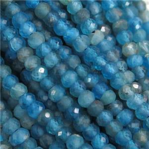 blue Apatite Beads, faceted rondelle, approx 3mm
