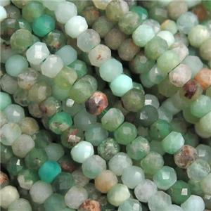 tiny green Australian Chrysoprase Beads, faceted rondelle, approx 3mm