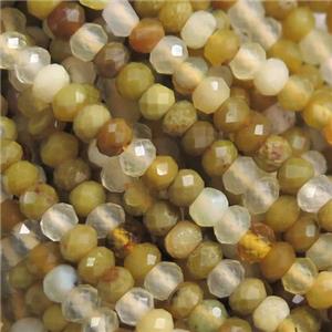 yellow Opal Beads, faceted rondelle, approx 3mm