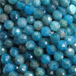blue Apatite Seed Beads, faceted round, approx 4mm dia
