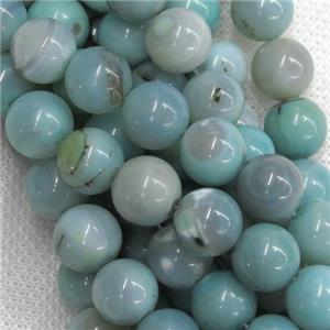 round blue Agate Beads, approx 6mm dia