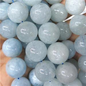 round Aquamarine Beads, blue, A-grade, approx 17mm dia