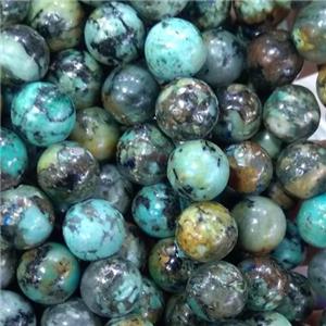 round natural African turquoise beads, approx 8mm dia