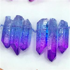 crystal quartz stick pendant, approx 10-35mm