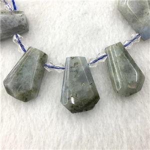 Labradorite teardrop collar beads, approx 20-40mm