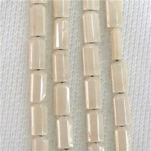 cream Oxidative Agate beads, approx 4-8mm