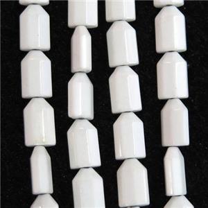white Oxidative Agate bullet beads, approx 6-9mm