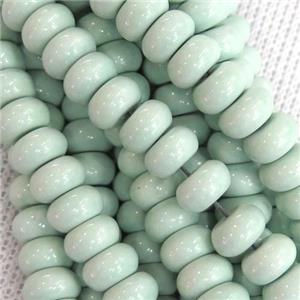 green Oxidative Agate rondelle beads, approx 8mm dia