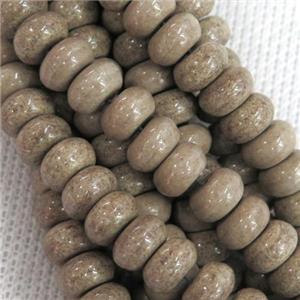 coffee Oxidative Agate rondelle beads, approx 8mm dia