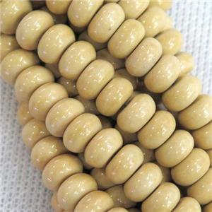 yellow Oxidative Agate rondelle beads, approx 8mm dia