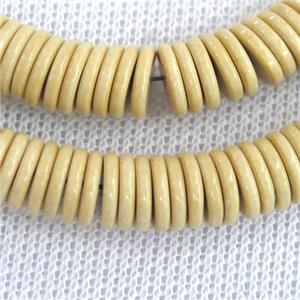 yellow Oxidative Agate heishi beads, approx 6mm