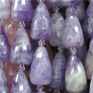 purple Chalcedony Beads, faceted teardrop, approx 15-23mm