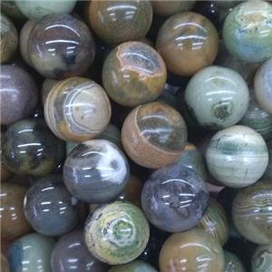 round Fire Agate beads, multi color, approx 10mm dia