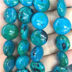 Chrysocolla circle beads, Synthetic, approx 14mm dia