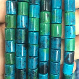 Chrysocolla tube beads, Synthetic, approx 7-8mm