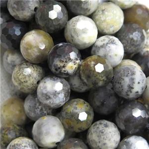 Moss Opal Jasper Beads, faceted round, A grade, approx 10mm dia