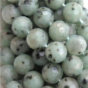 Sesame Kiwi Jasper Beads, faceted round, A grade, approx 6mm dia