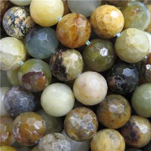 Chinese HuaXiu Jade beads, faceted round, A grade, approx 10mm dia