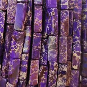 purple Imperial Jasper tube beads, approx 4x4x13mm