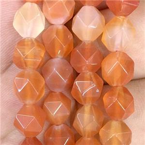 natural Carnelian Agate Beads, faceted round, approx 8mm dia