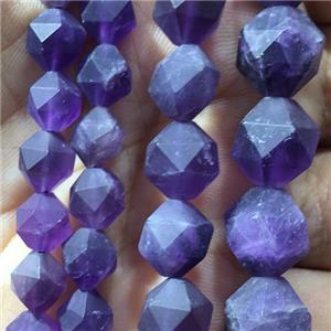 matte purple Amethyst beads, cutted round, approx 10mm dia