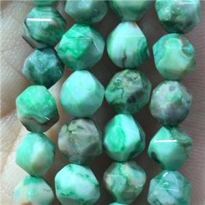 green Crzay Agate beads, faceted round, approx 6mm dia