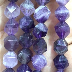 faceted round Purple Dogtooth Amethyst beads, approx 8mm dia