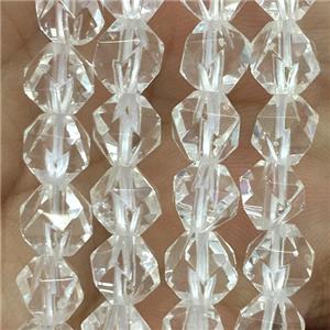 faceted round Clear Quartz beads, approx 10mm dia