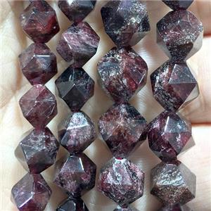 faceted round Garnet Beads, dark red, approx 6mm dia